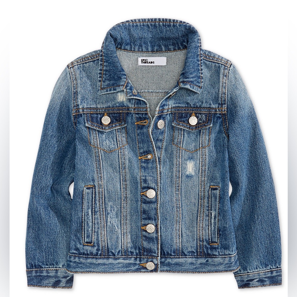 EPIC Threads distressed Cotton Denim Jacket for Girls - Picture 2 of 10